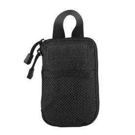 1000D Nylon Bag Outdoor Waist Fanny Pack Mobile Phone Key Mini Tools Waterproof Sport Pouch(Black)