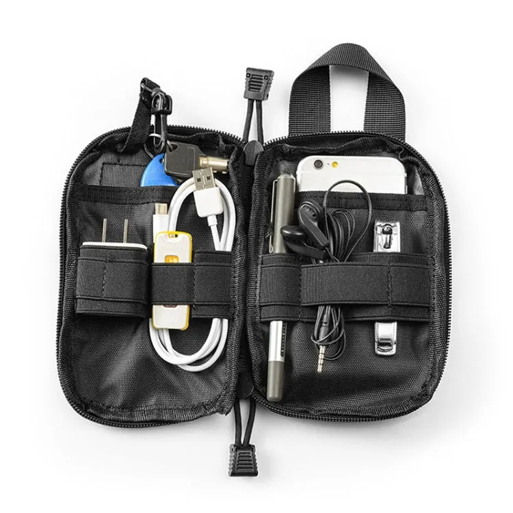 1000D Nylon Bag Outdoor Waist Fanny Pack Mobile Phone Key Mini Tools Waterproof Sport Pouch(Black)