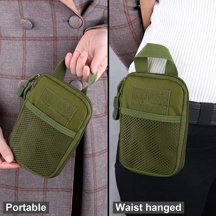 1000D Nylon Bag Outdoor Waist Fanny Pack Mobile Phone Key Mini Tools Waterproof Sport Pouch(Black)