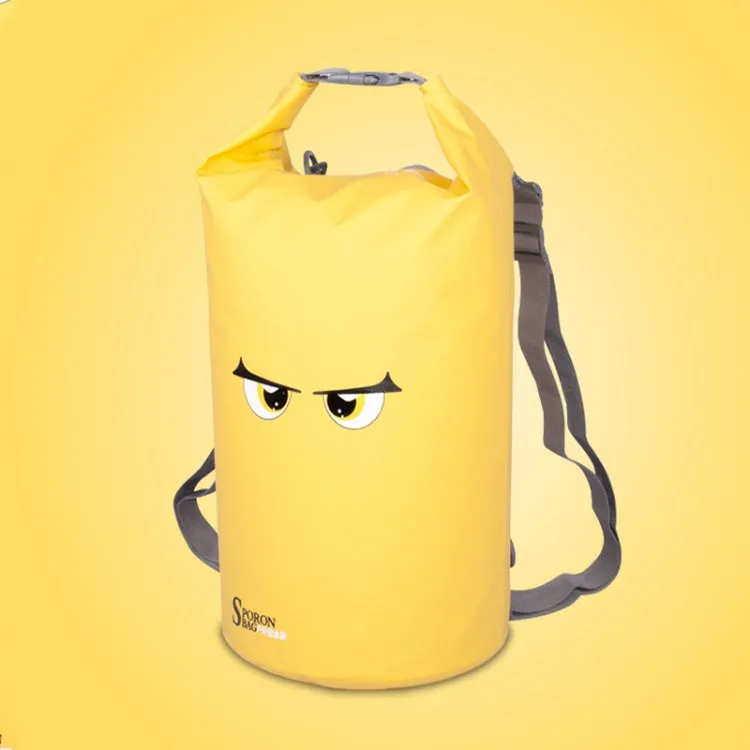 10L SPORON Outdoor Seaside Beach Swimming Rafting Waterproof Bag PVC Mesh Cloth Storage Bucket Bag(Yellow)