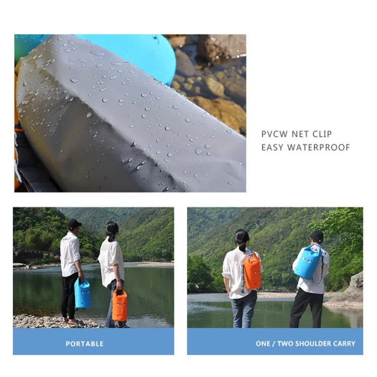 10L SPORON Outdoor Seaside Beach Swimming Rafting Waterproof Bag PVC Mesh Cloth Storage Bucket Bag(Yellow)
