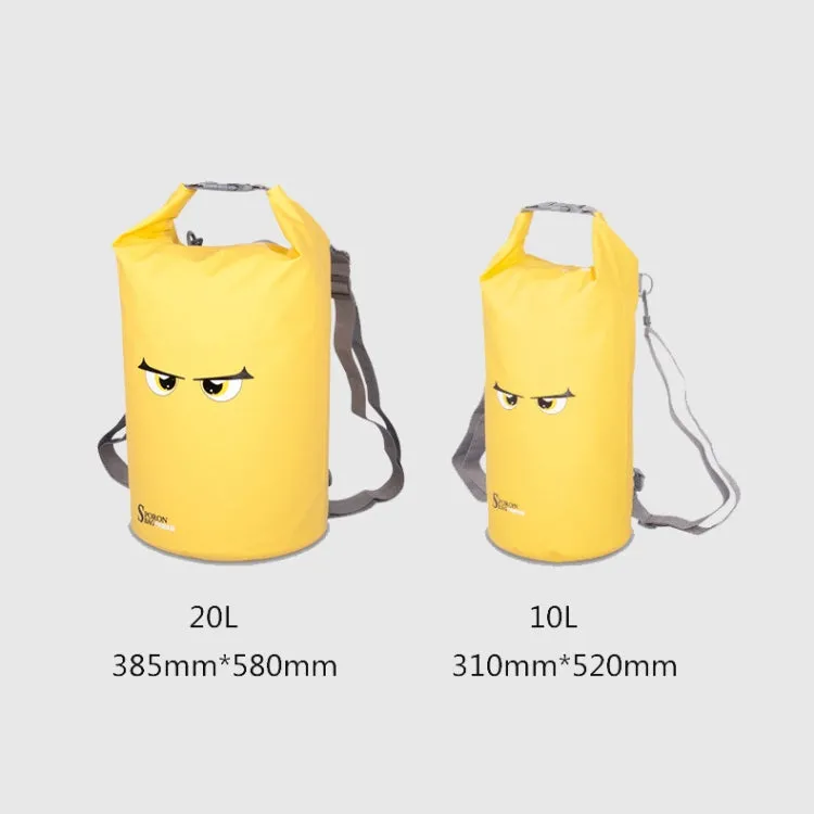 10L SPORON Outdoor Seaside Beach Swimming Rafting Waterproof Bag PVC Mesh Cloth Storage Bucket Bag(Yellow)