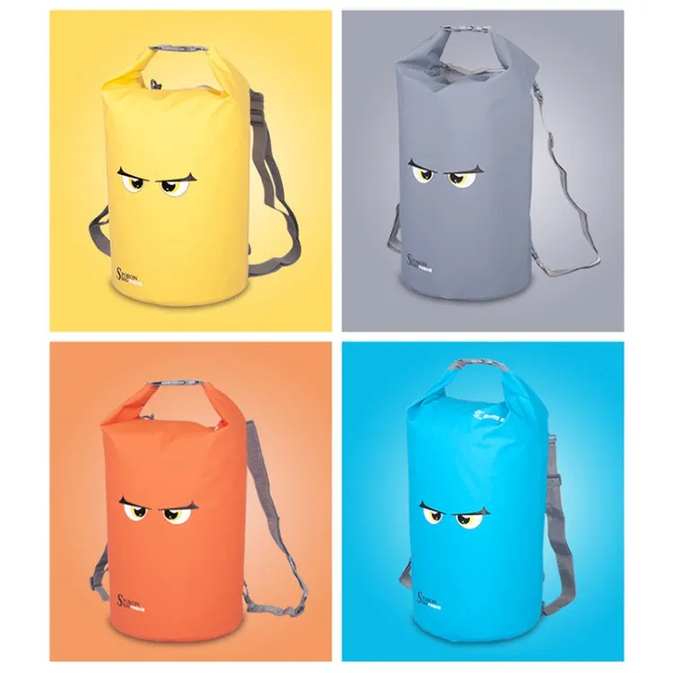 10L SPORON Outdoor Seaside Beach Swimming Rafting Waterproof Bag PVC Mesh Cloth Storage Bucket Bag(Yellow)