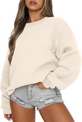 ANRABESS Women's Sweatshirts Crewneck Fleece Oversized Pullover Hoodies Cute Shirts Tops Teen Girls Preppy Clothes 2025