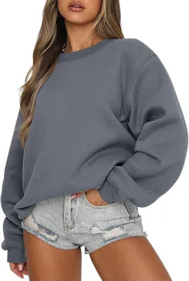 ANRABESS Women's Sweatshirts Crewneck Fleece Oversized Pullover Hoodies Cute Shirts Tops Teen Girls Preppy Clothes 2025