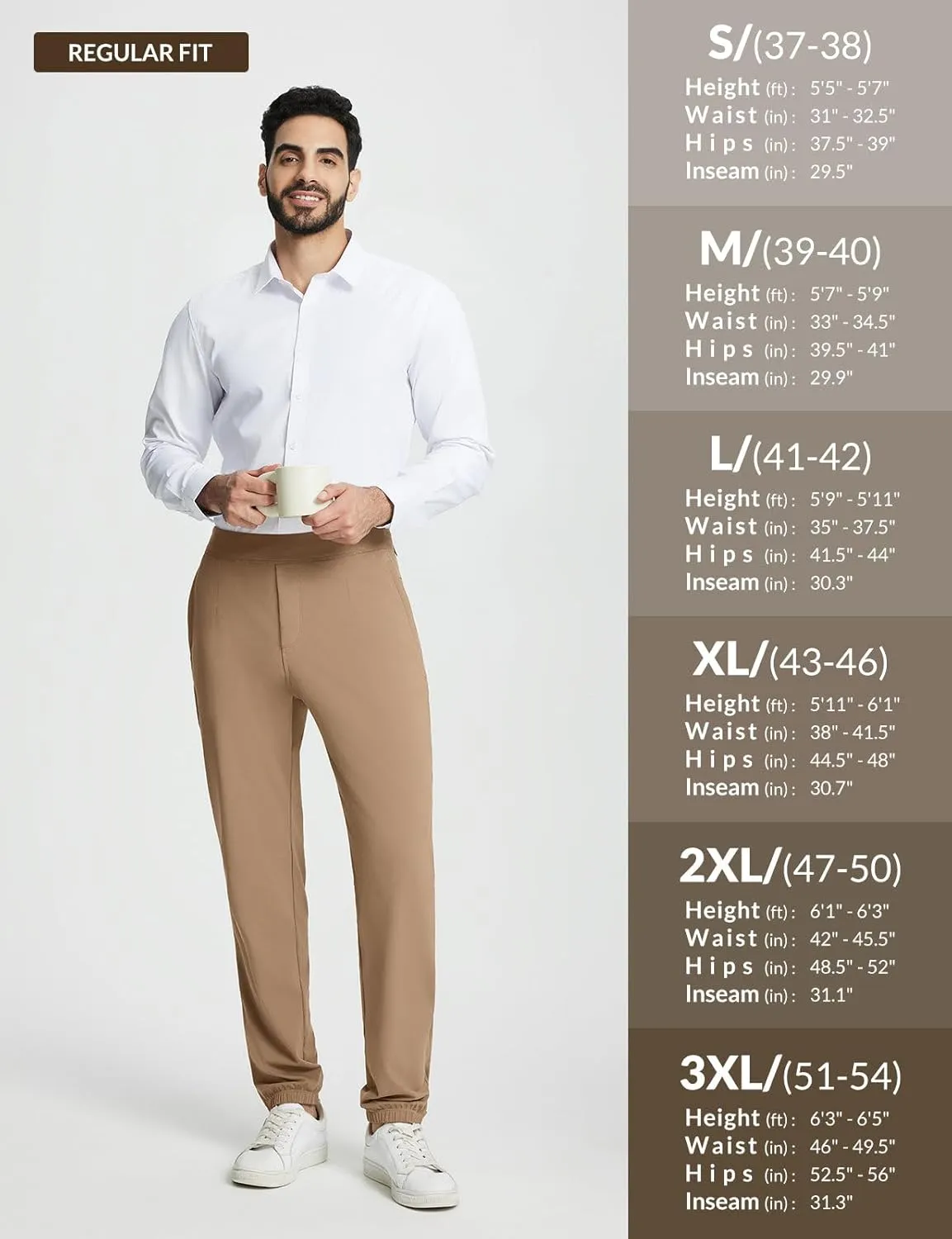 baleaf 30'' Men's Golf Joggers Pants Stretch Lightweight Workout Running Travel Track Sweatpants Quick Dry Zip Pockets
