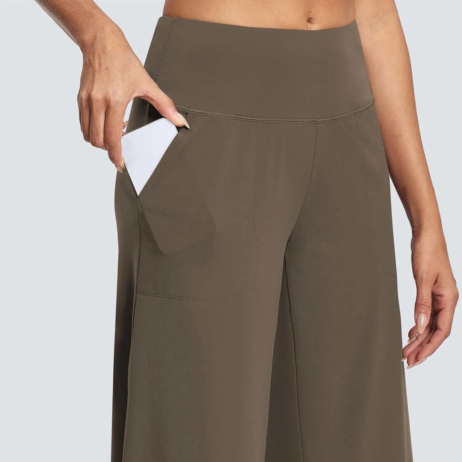 Capri Pants for Women Wide Leg Stretchy Pull On Athletic Yoga Legging with Pockets Summer Casual Capris Outfits