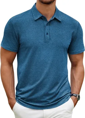 COOFANDY Men's Polo Shirt Golf Quick Dry Performance Short Sleeve Moisture Wicking Athletic Polo Collared Tennis T-Shirt