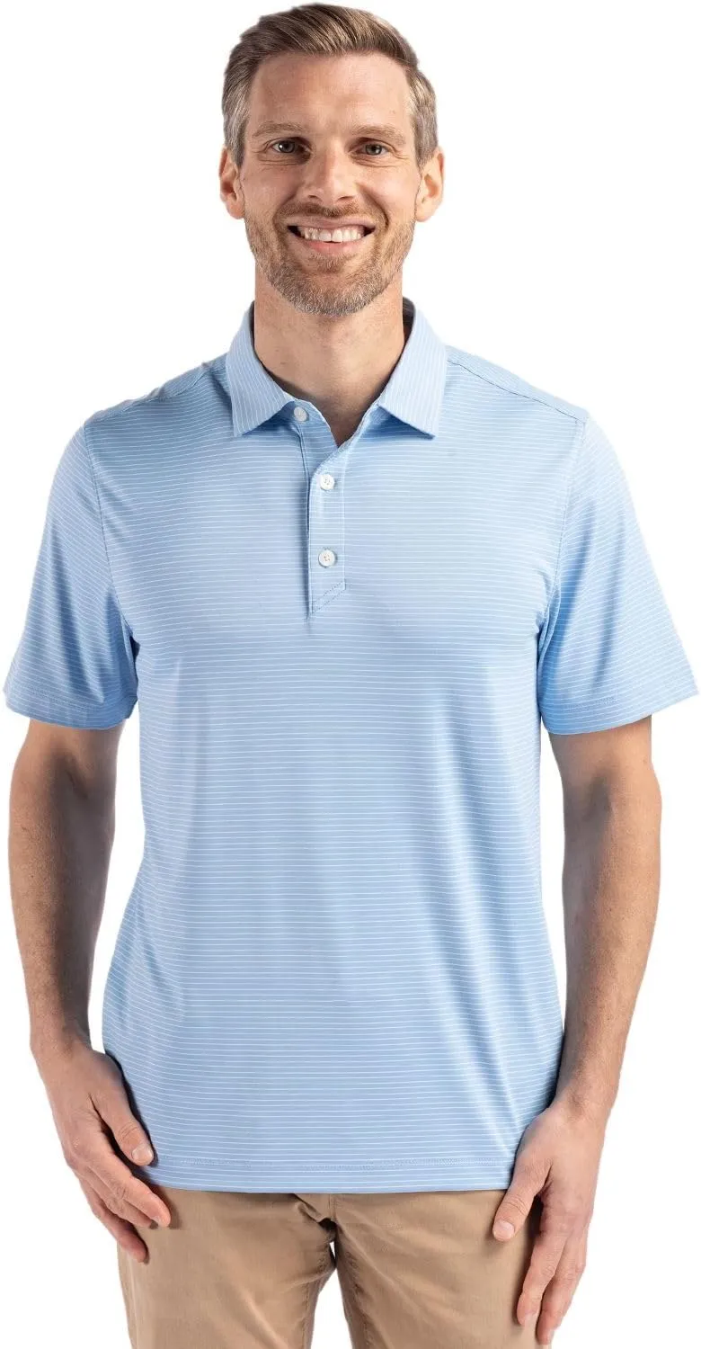 Cutter & Buck Forge Eco Fine Line Stripe Stretch Recycled Mens Polo