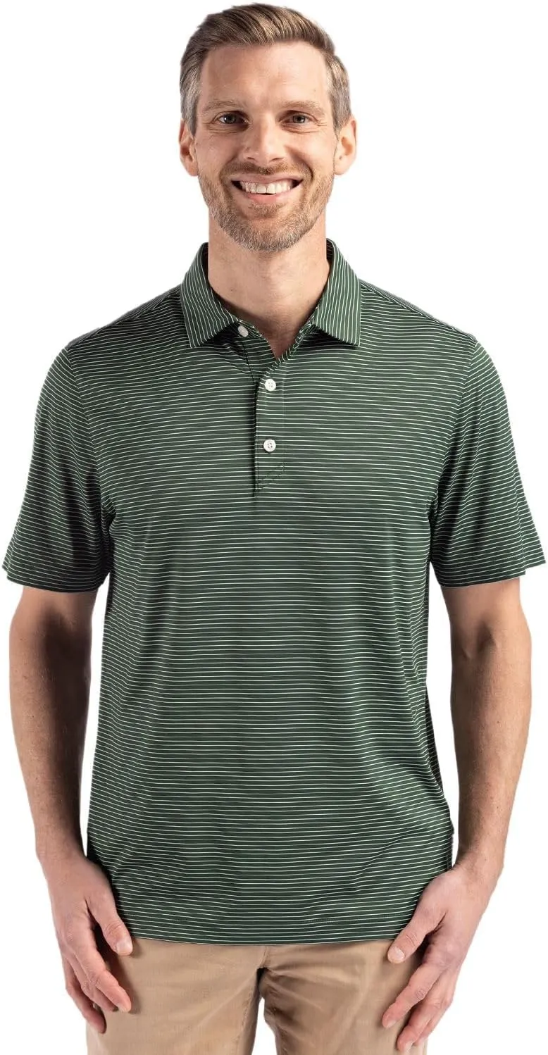 Cutter & Buck Forge Eco Fine Line Stripe Stretch Recycled Mens Polo