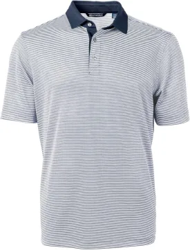 Cutter & Buck Virtue Eco Pique Micro Stripe Recycled Mens Big & Tall Polo