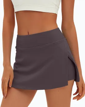 Darong Womens Tennis Skirt with Pockets Shorts High Waisted Side Slit Skort Workout Golf Skirt Athletic Skorts