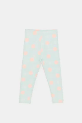 Infant Girls Blue Dotted Leggings