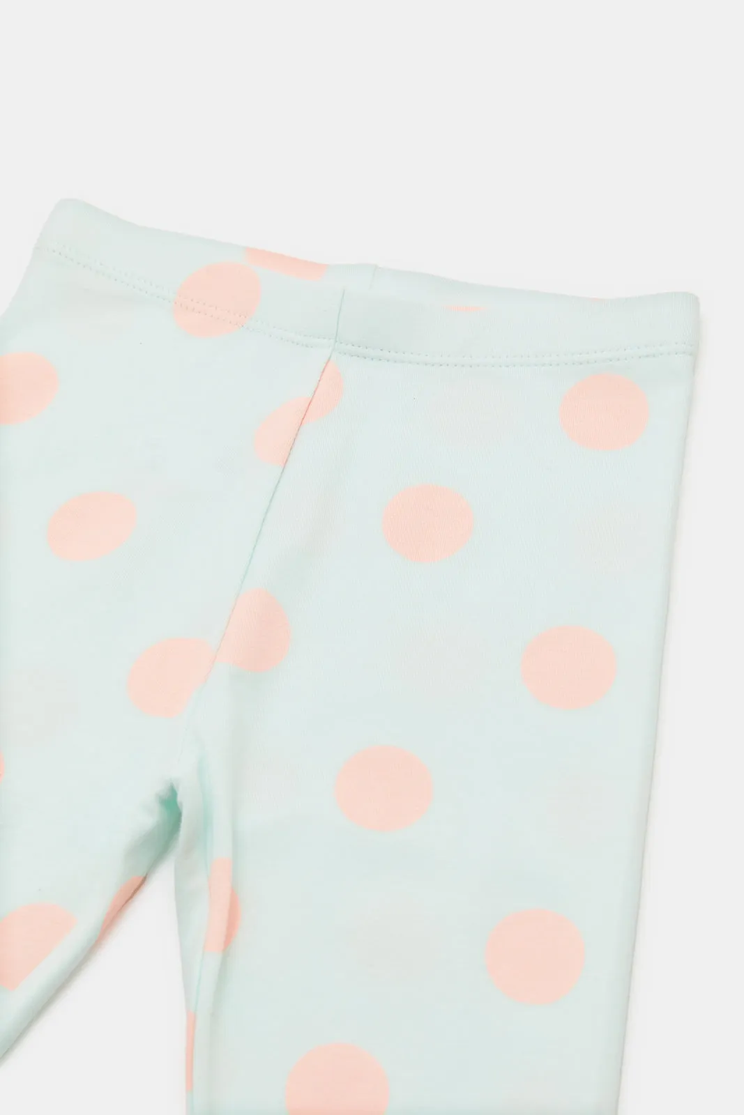 Infant Girls Blue Dotted Leggings