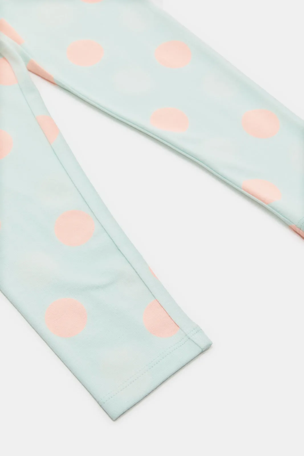 Infant Girls Blue Dotted Leggings