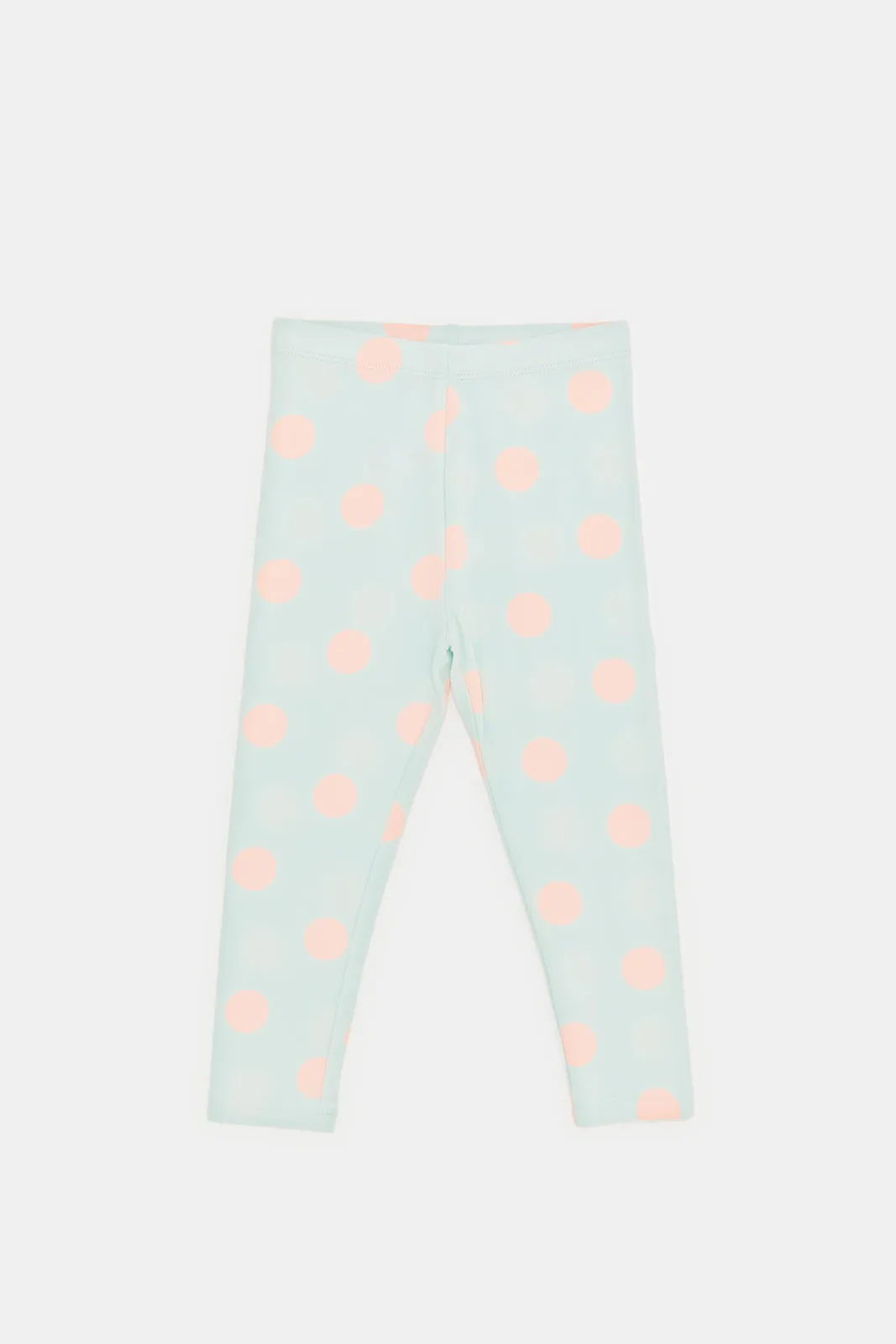 Infant Girls Blue Dotted Leggings