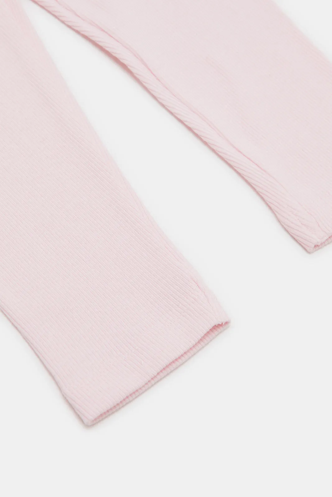 Infant Girls Pink Strawberry Embroidered Leggings