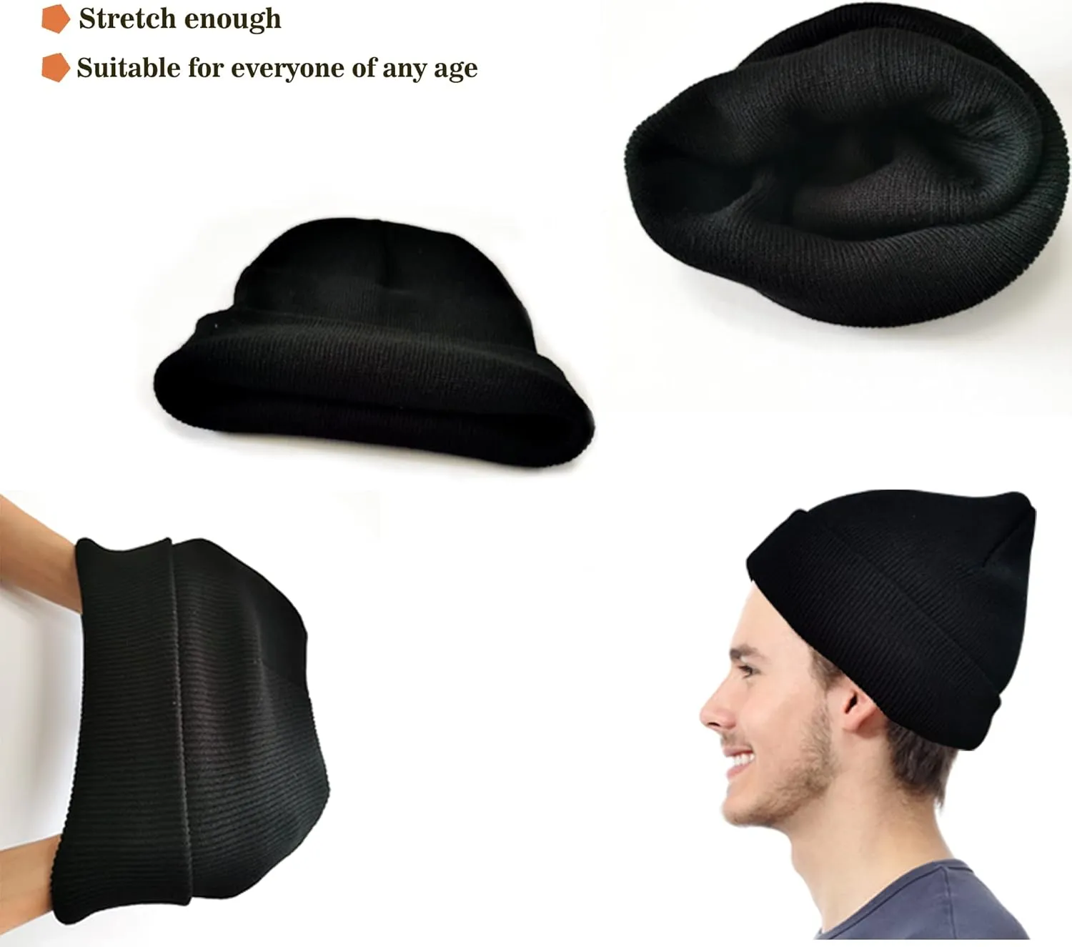 Kid's Robber Costume Set Cosplay Thief Accessories for Halloween Party Black and White Striped Knit Beanie Cap