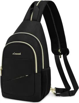 LOVEVOOK Sling Bag for Women, Sling Backpack Crossbody Bags Convertible, Small Diaper Bag Hiking Daypacks Water-resistant, Travel Shoulder Bag Chest Bag, Black