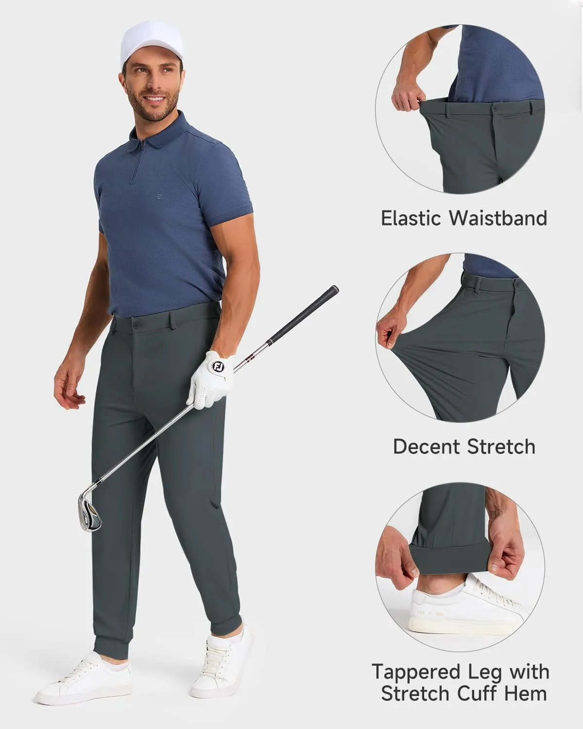 Men's Golf Joggers Pants with 5 Pockets Stretch Fit Work Dress Athletic Jogger Sweatpants for Running Gym