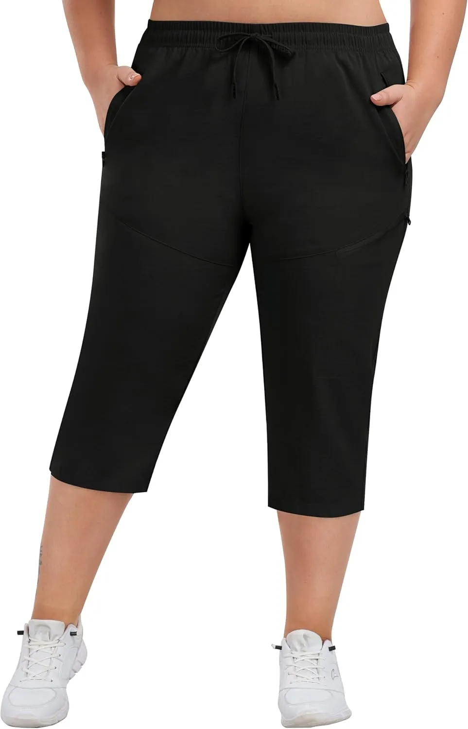 MoFiz Women's Plus Size Capris Pants Casual Hiking Pants Lightweight Quick Dry Summer Cargo Pants for Women