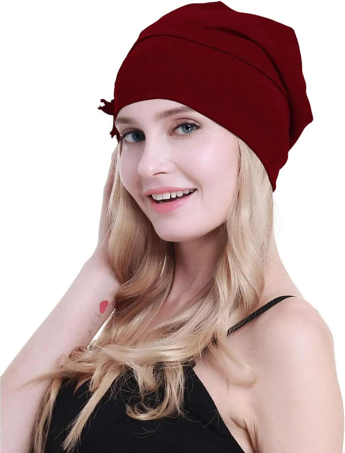 osvyo Cotton Chemo Turbans Headwear Beanie Hat Cap for Women Cancer Patient Hairloss