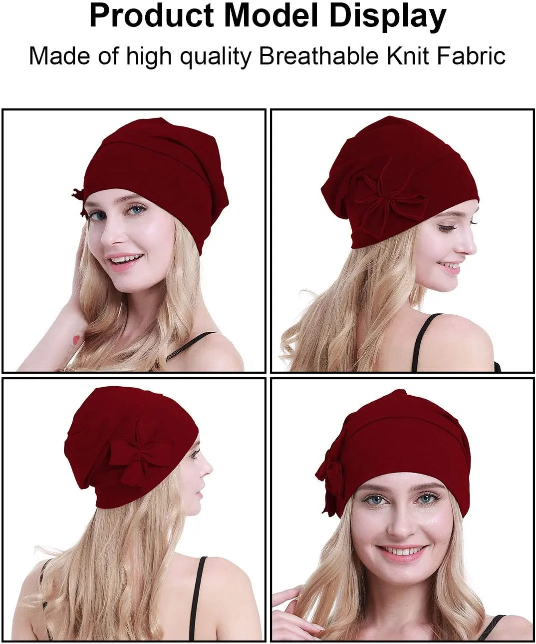 osvyo Cotton Chemo Turbans Headwear Beanie Hat Cap for Women Cancer Patient Hairloss
