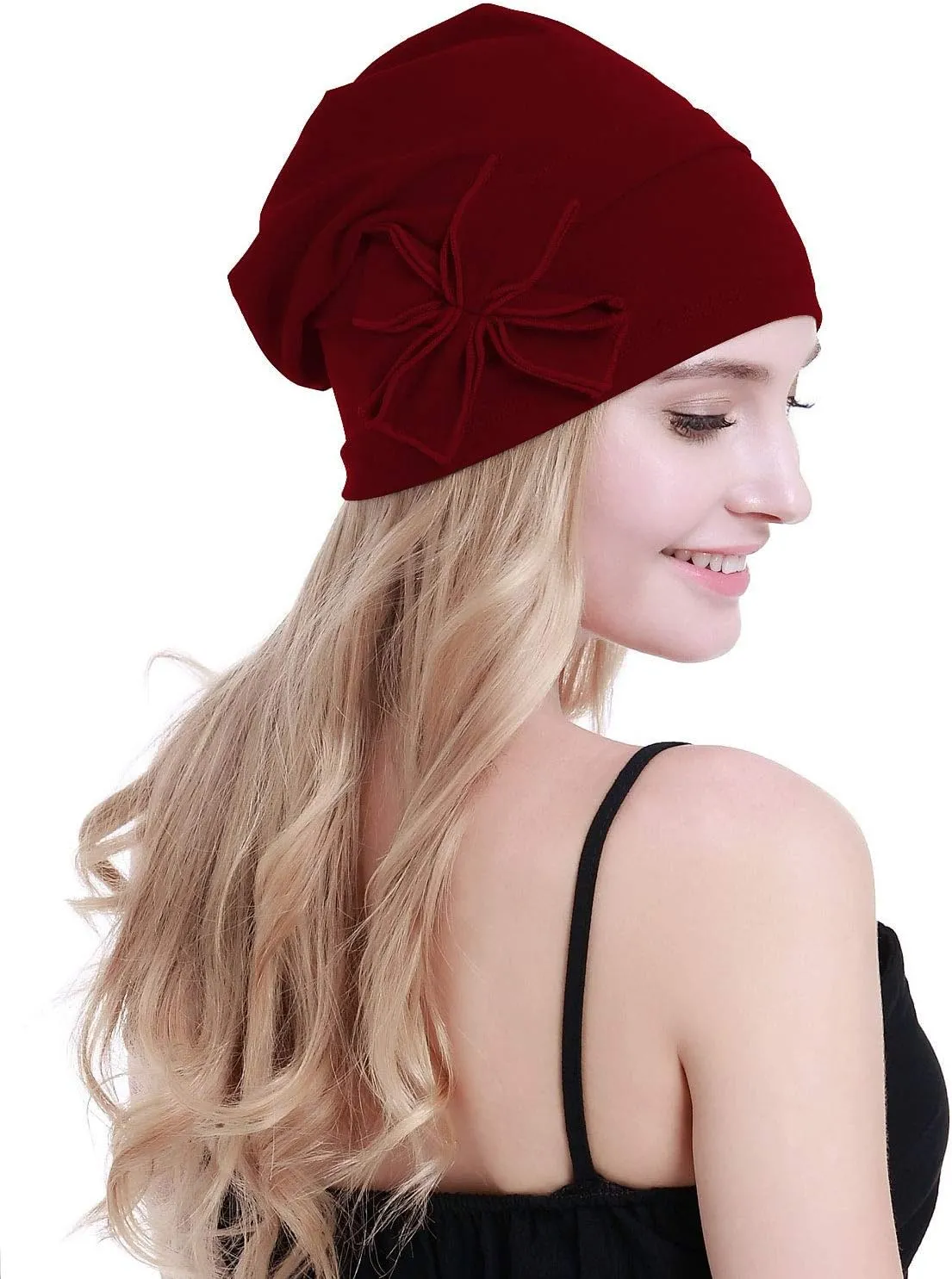 osvyo Cotton Chemo Turbans Headwear Beanie Hat Cap for Women Cancer Patient Hairloss