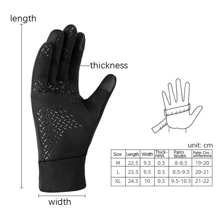 Outdoor Sports Velvet Anti-Slip Glove, Size: L(Black)