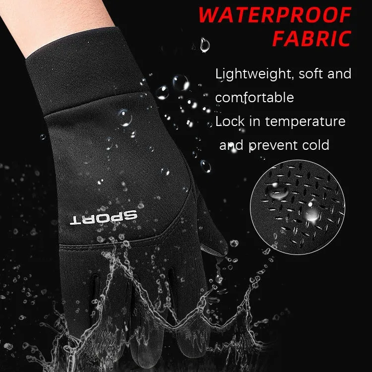 Outdoor Sports Velvet Anti-Slip Glove, Size: L(Black)