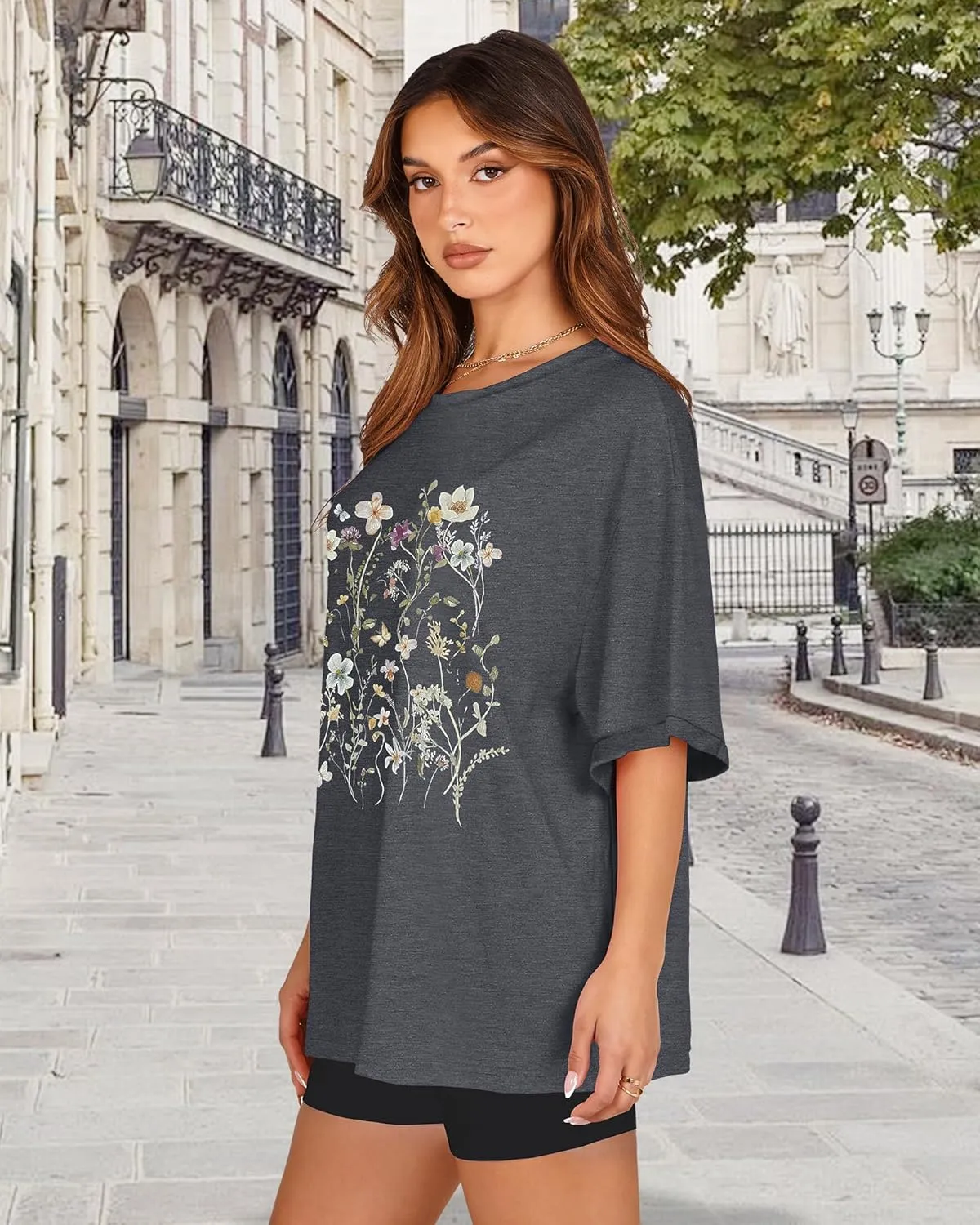 Oversized Tshirts for Women Summer Short Sleeve Casual Basic Tee Tops Loose Fit Shirts