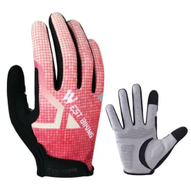 WEST BIKING YP0211216 Riding Gloves Bike Shock Absorption Touch Screen Full Finger Glove, Size: XL(Red)