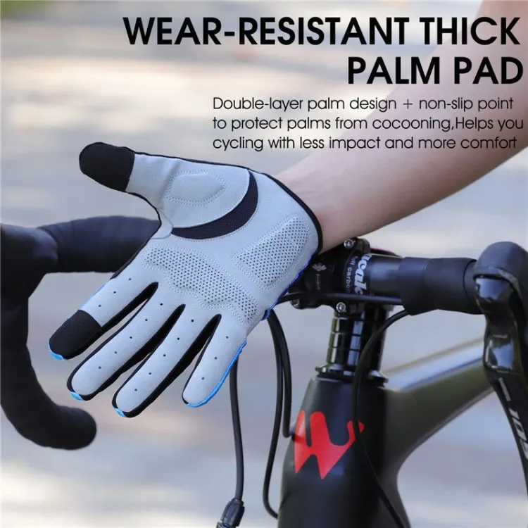 WEST BIKING YP0211216 Riding Gloves Bike Shock Absorption Touch Screen Full Finger Glove, Size: XL(Red)