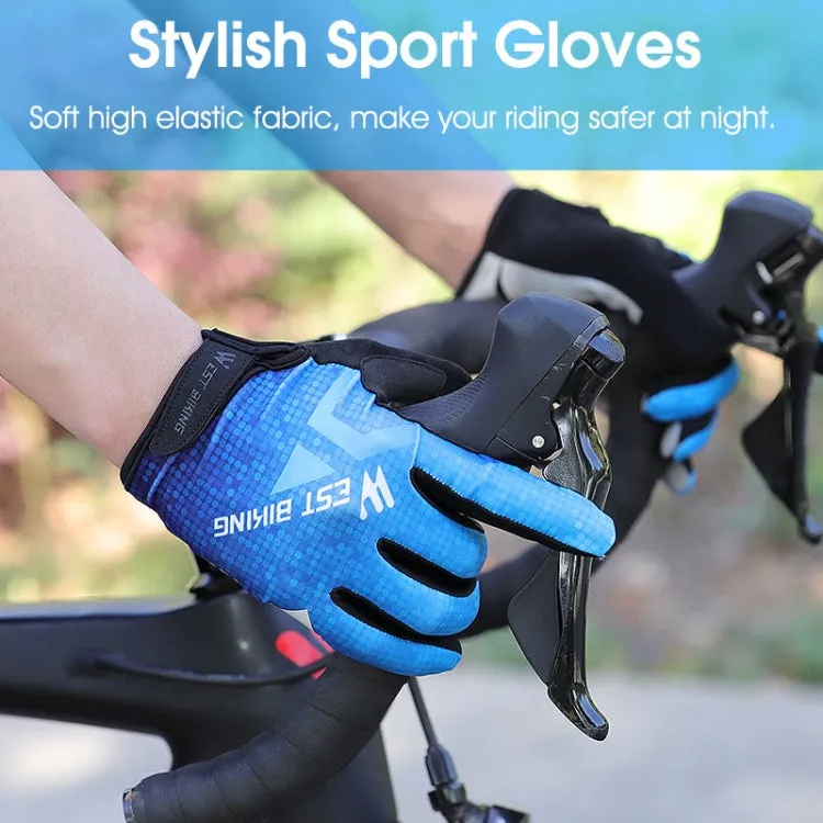 WEST BIKING YP0211216 Riding Gloves Bike Shock Absorption Touch Screen Full Finger Glove, Size: XL(Red)
