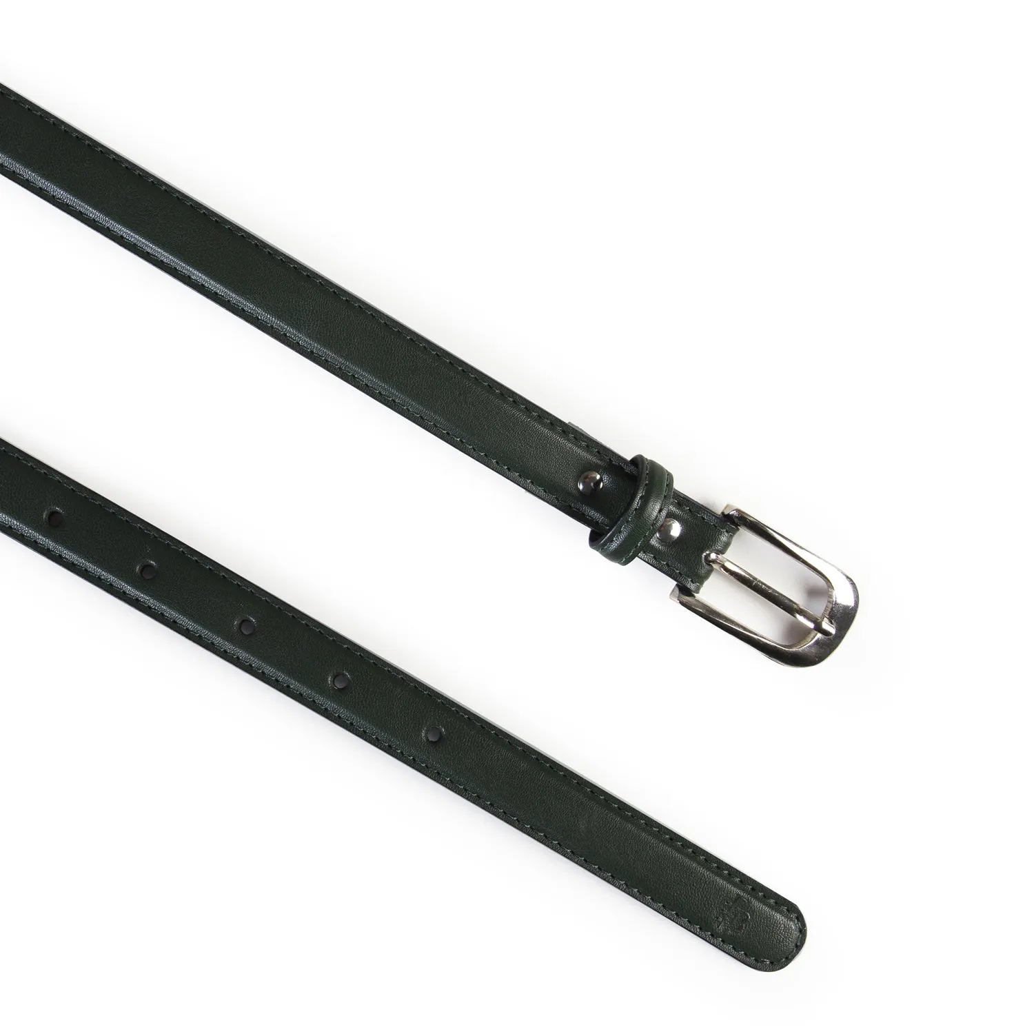 Women Slim Textured  Belt - Green