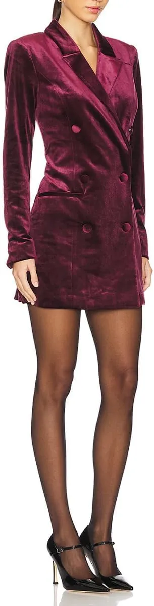 Women's Velvet Blazer Jacket Dress Casual Long Sleeve Notched Lapel Suit Skirt Business Tops Outerwear